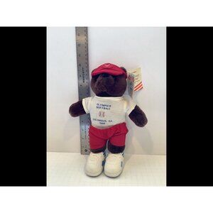 Bear Forces Of America Olympics Softball 1996 Plush Teddy Bear Columbus GA Toy